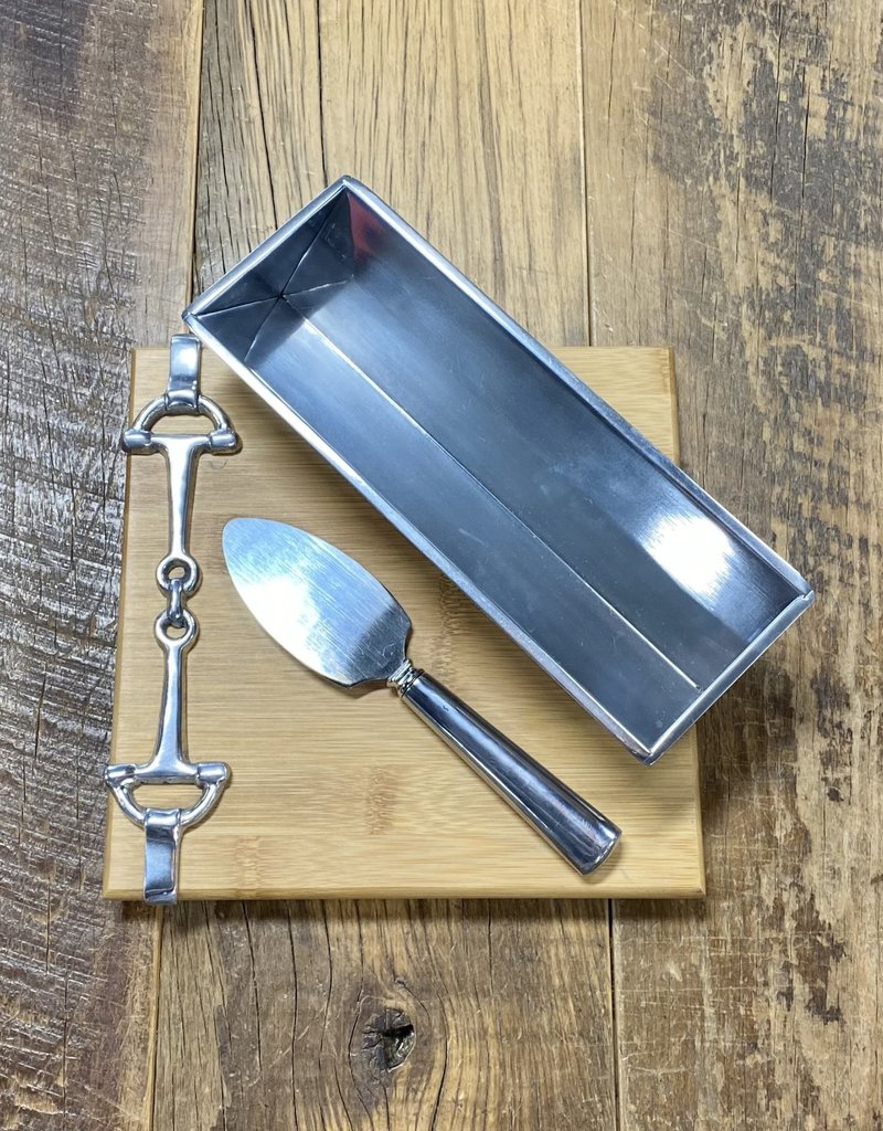 Arthur Court Equestrian Bamboo Cheese Set