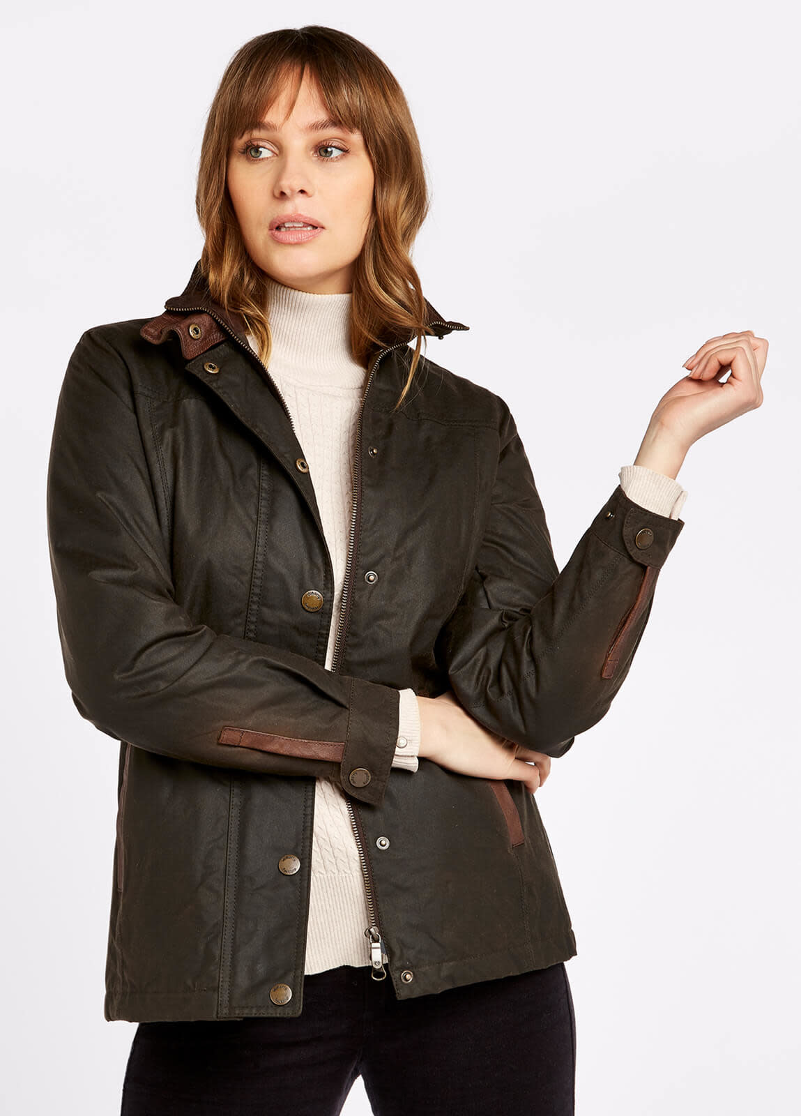 Dubarry Women's Mountrath Olive Waxed Jacket - Franklin Saddlery