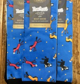 Ovation Ovation Footzees Boot Socks Pony Print Blue