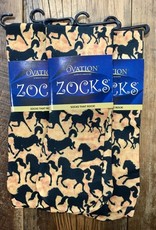 Ovation Ovation Zocks Boot Socks Black Horses