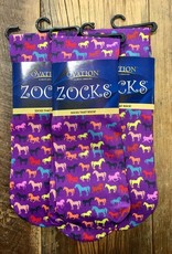 Ovation Ovation Ladies Zocks Boot Socks Purple Multi Horse