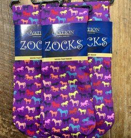 Ovation Ovation Ladies Zocks Boot Socks Purple Multi Horse