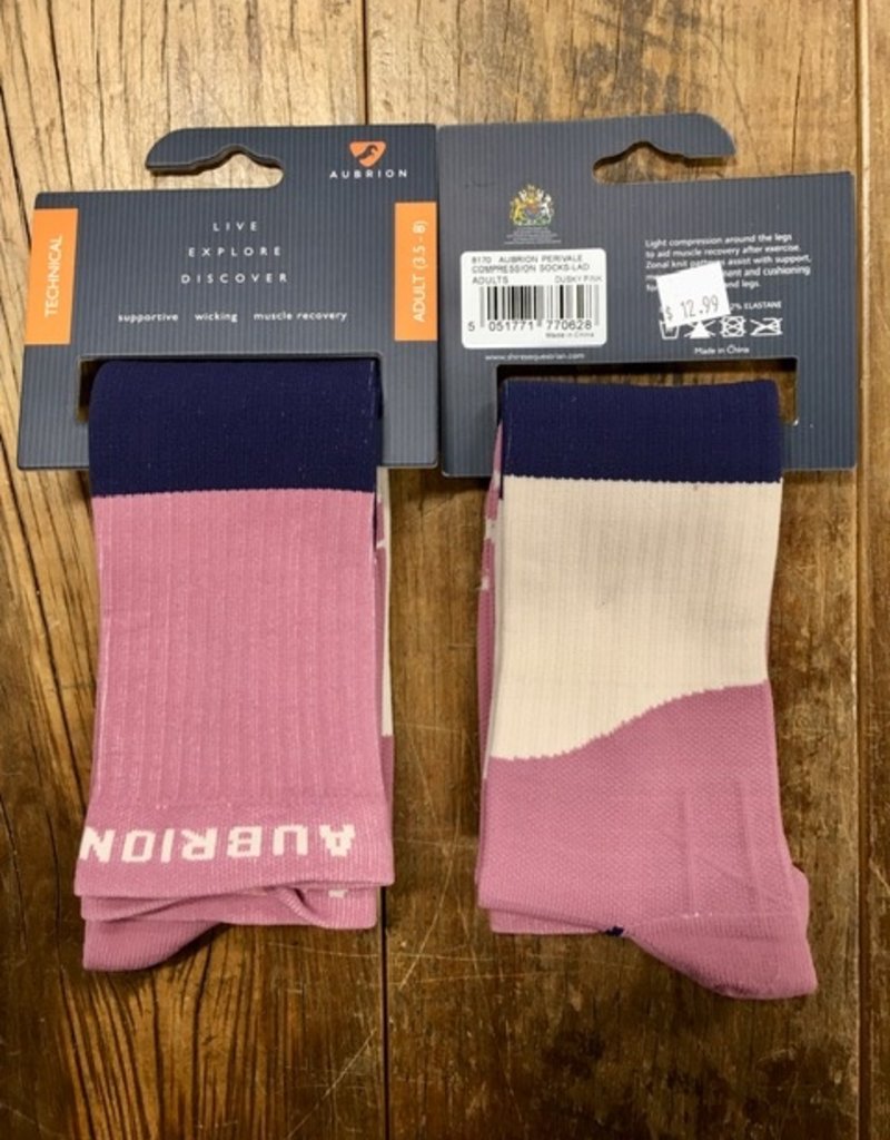 Aubrion Shires Ladies Aubrion Perivale Compression Sock Dusky Pink