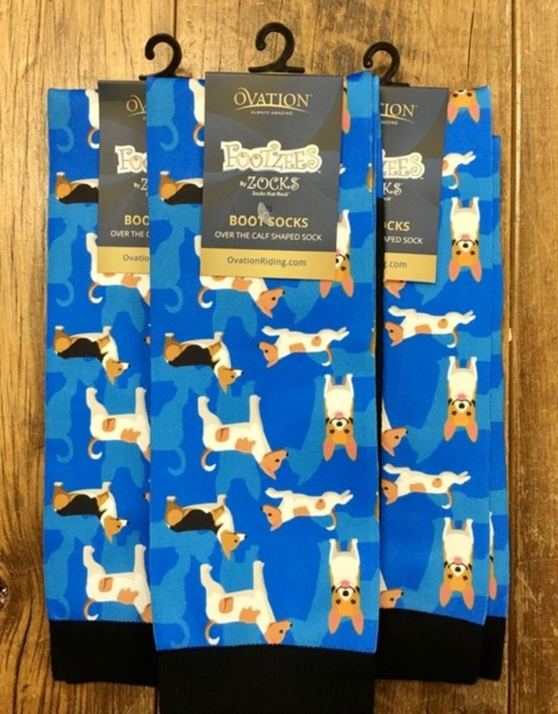 Ovation Ovation Ladies Footzees Boot Socks Corgi & Jack Russell