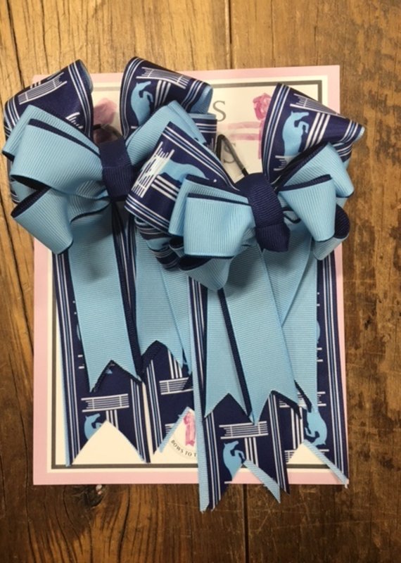 Bows To The Shows Bows To The Shows Jumper Light Blue Check/Navy