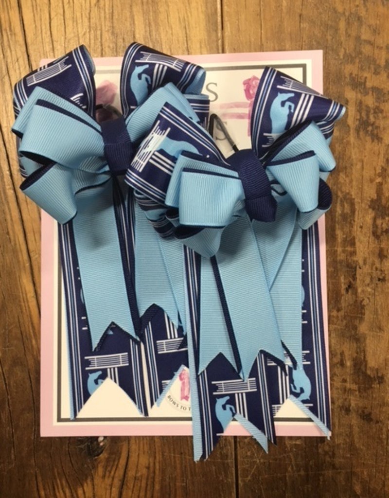 Bows To The Shows Bows To The Shows Jumper Light Blue Check/Navy