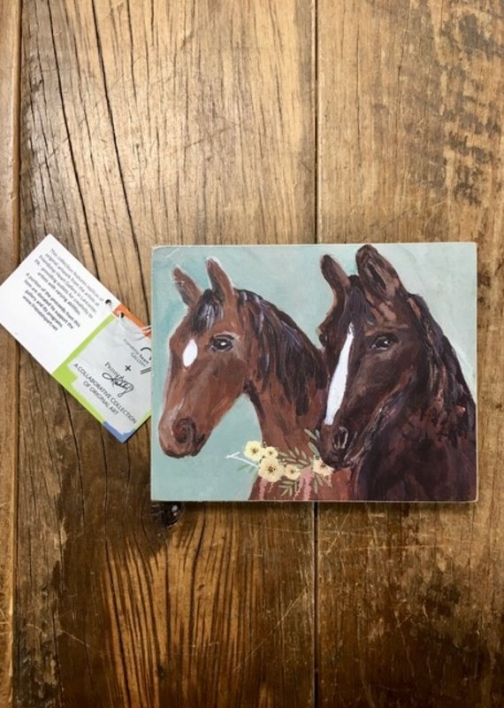 Primitives By Kathy Friendship Heart Gallery Collaboration Horses Block Sign
