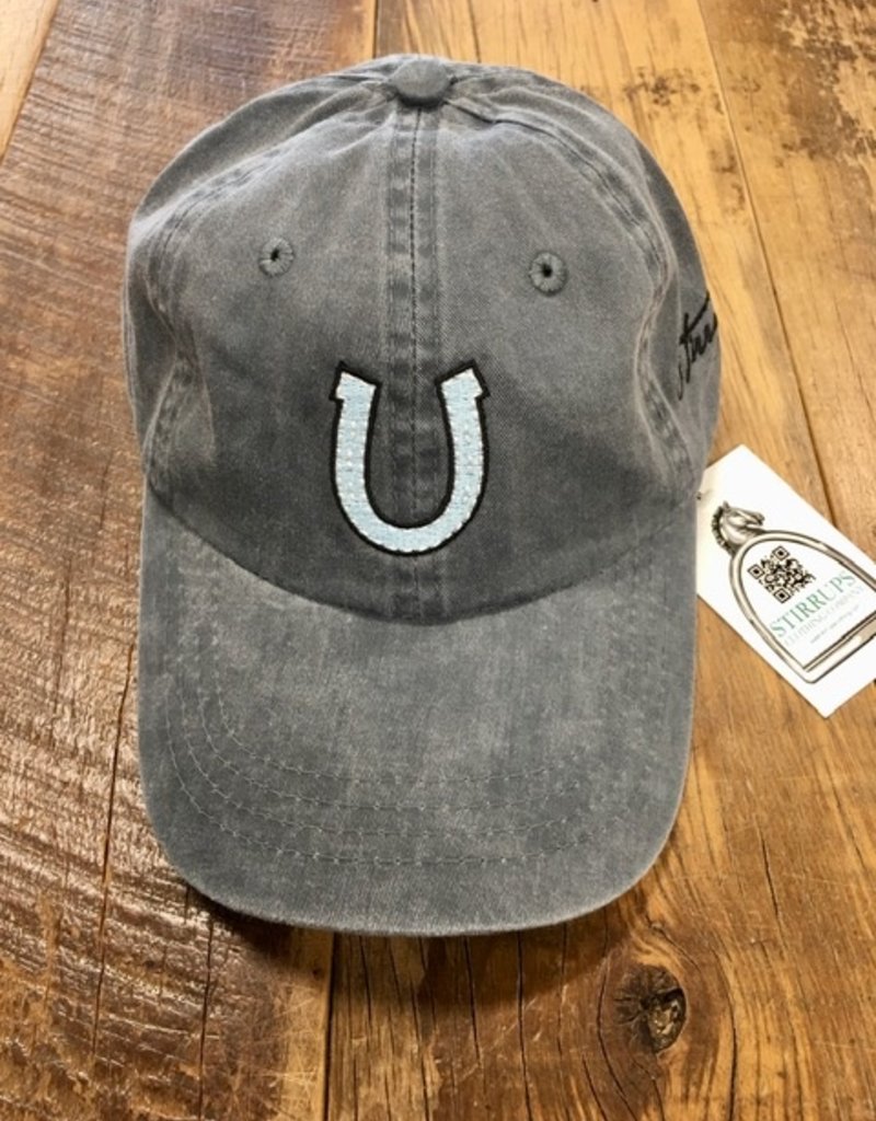 Stirrups Horse Shoe Adult Cap Washed Charcoal