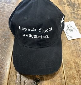 I Speak Fluent Equestrian Adult Cap Black