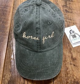 Horse Girl Adult Cap Green