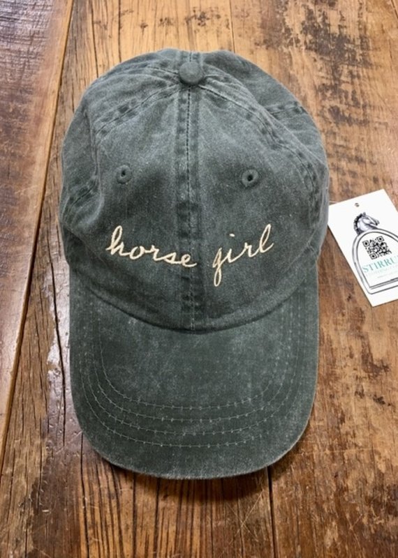 Horse Girl Adult Cap Green