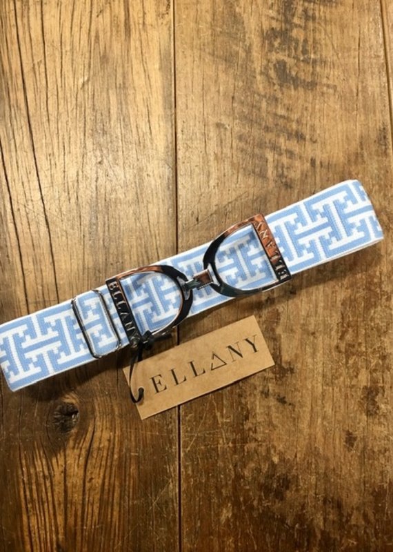 Ellany Equestrian Ellany Periwinkle Ridgeview 1.5" Silver Stirrup Elastic Belt