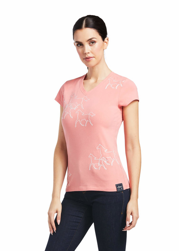 Ariat Ariat Women's Trot Line Short Sleeve T-Shirt Peach Blossom