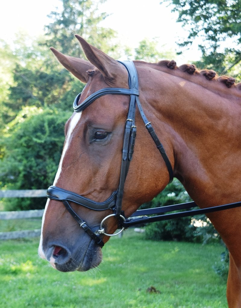 Red Barn Bridlework Red Barn Arena Dressage Bridle Brown With Black Padding Full