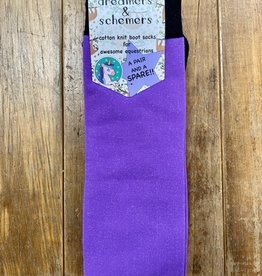 Dreamers & Schemers Dreamers & Schemers Purple Cotton Knit Boot Socks