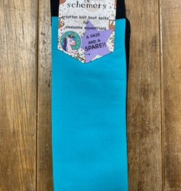 Dreamers & Schemers Dreamers & Schemers Bright Teal Cotton Knit Boot Socks