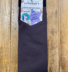 Dreamers & Schemers Dreamers & Schemers Simple Solids Pair and Spare Knit Boot Socks Dark Brown