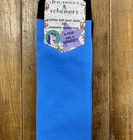 Dreamers & Schemers Dreamers & Schemers Cornflower Blue Cotton Knit Boot Socks