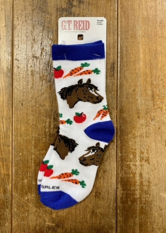 Youth Horses With Apples and Carrots Socks