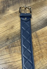 The Tailored Sportsman The Tailored Sportsman Leather Quilted Belt Navy/Gold