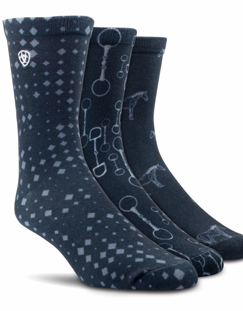 Ariat Ariat Women's Novelty Crew Sock Navy Raining Bits