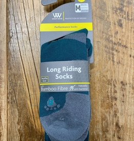 Woof Wear Woof Wear Bamboo Long Riding Socks Green/Grey Medium