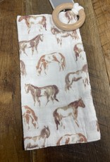 Faire Newcastle Wild Horses Cotton Blankie Teether