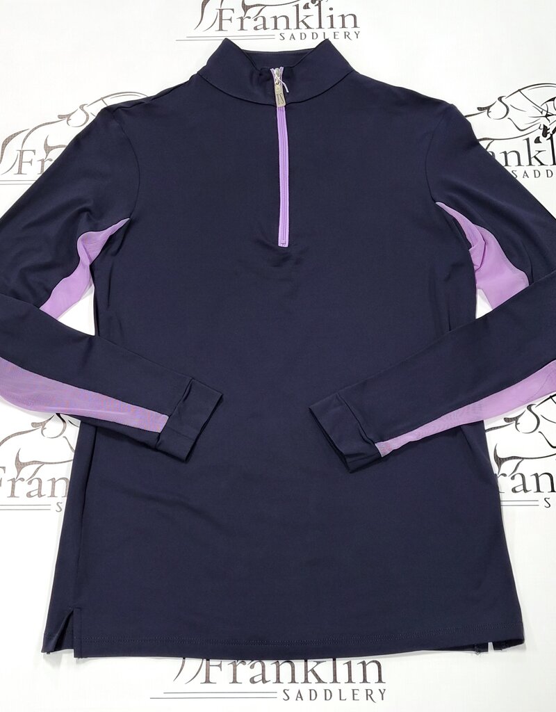 The Tailored Sportsman The Tailored Sportsman Ladies Icefil Long Sleeve Navy/ Orchid