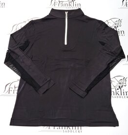 The Tailored Sportsman Ladies Icefil Long Sleeve Shirt Black/White