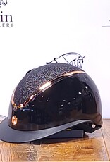 Charles Owen Charles Owen Kylo Black Gloss/Rose Gold Sparkly Wide Peak With Mips