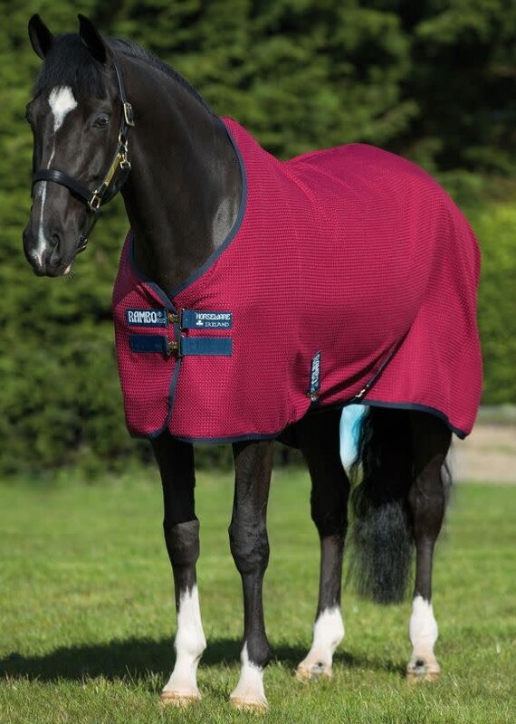 Rambo Horseware Ireland Horseware Rambo Techni Waffle Cooler Burgundy/Navy