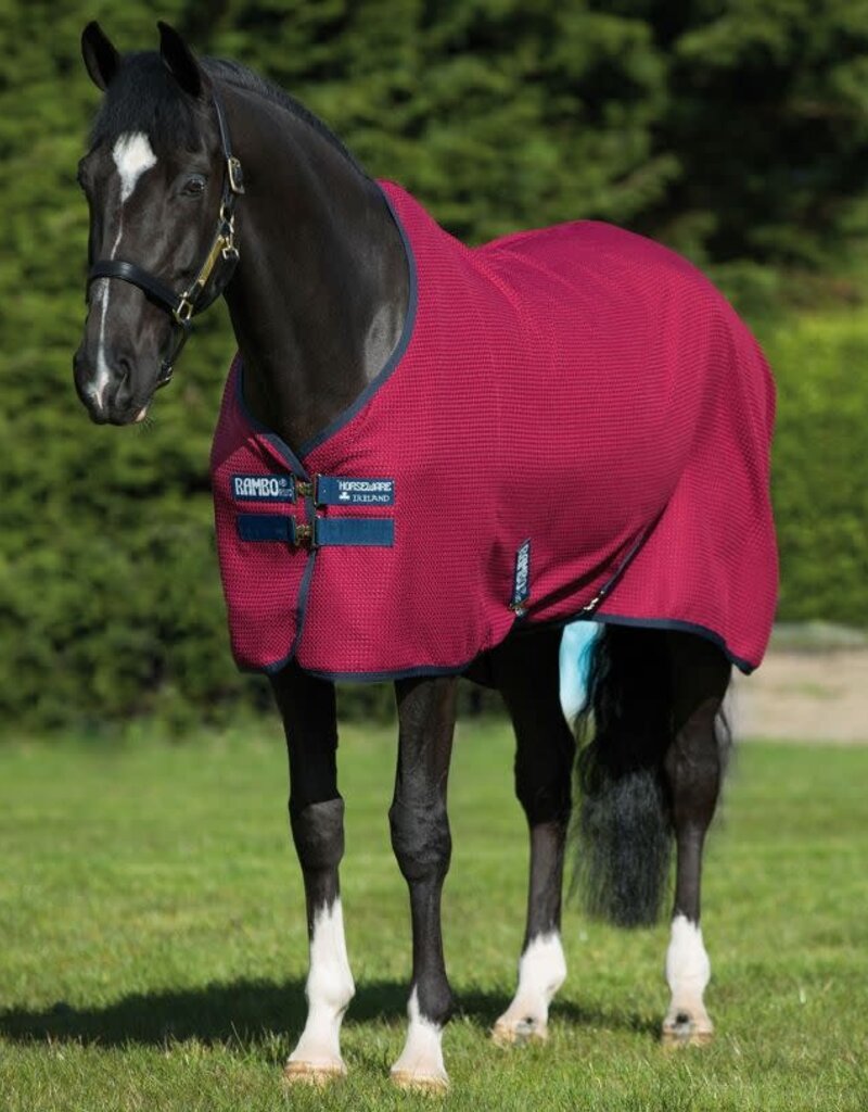 Rambo Horseware Ireland Horseware Rambo Techni Waffle Cooler Burgundy/Navy