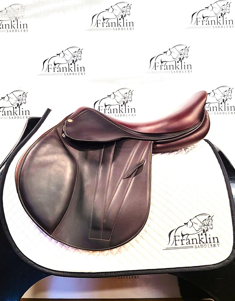 Butet Used Butet Premium M 17.5" Seat 2.5 Flap Extra Wide Tree D+TF Panel Cachou Saddle Consignment #639