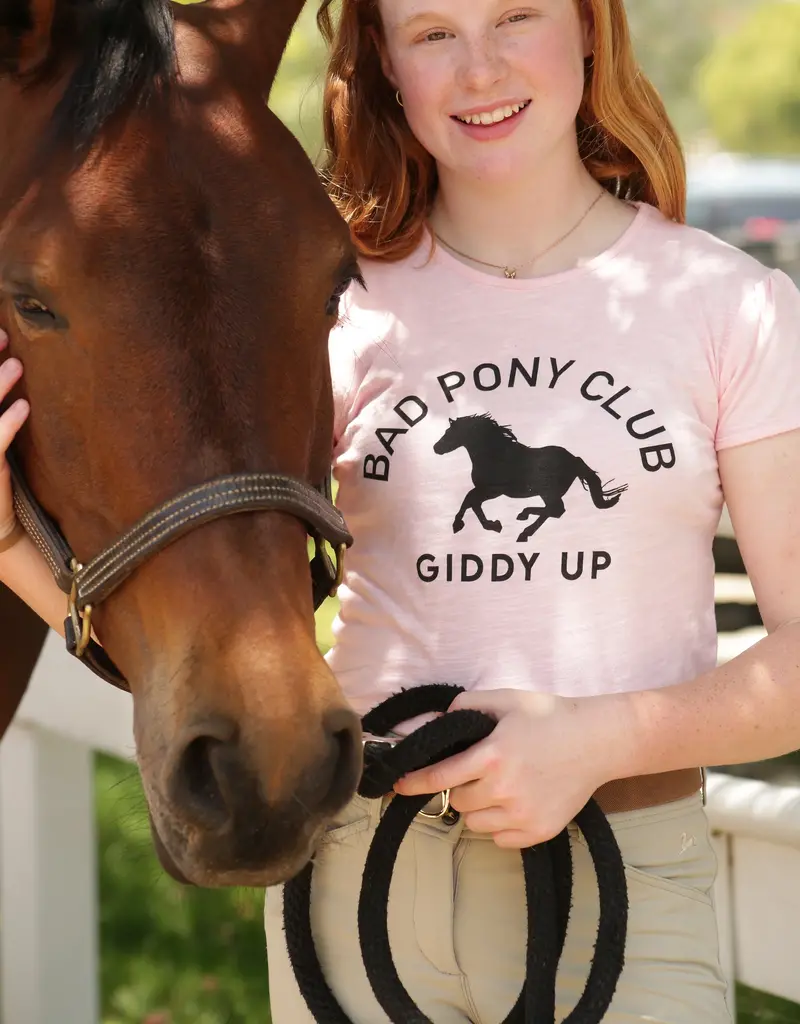 Bad Horse LA Bad Pony Club Girls Short Sleeve Blush