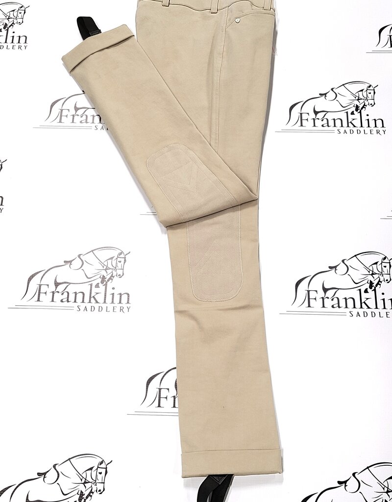Kid's Heritage Knee Patch Breech Pants in Tan Cotton Twill, Size: 10  Regular by Ariat