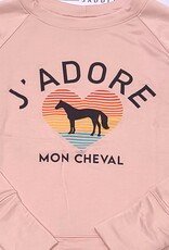 Bad Horse LA Bad Horse Ladies J'Adore Mon Cheval Beachy Sweatshirt Peach