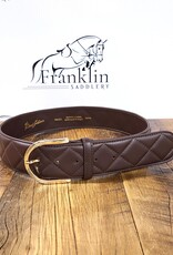 The Tailored Sportsman The Tailored Sportsman Leather Quilted Belt Chocolate/Gold