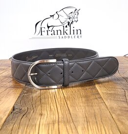 The Tailored Sportsman The Tailored Sportsman Leather Quilted Belt Anthracite/Silver