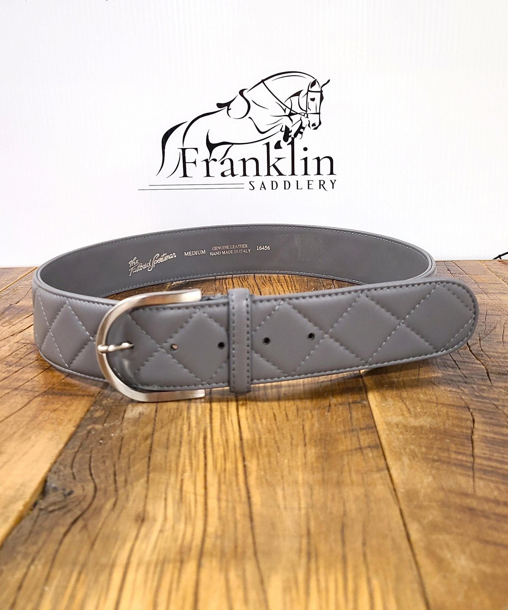 tailored sportsman belt Tailored Sportsman Quilted Leather Belt - Azure/Silver - Do  main image 4