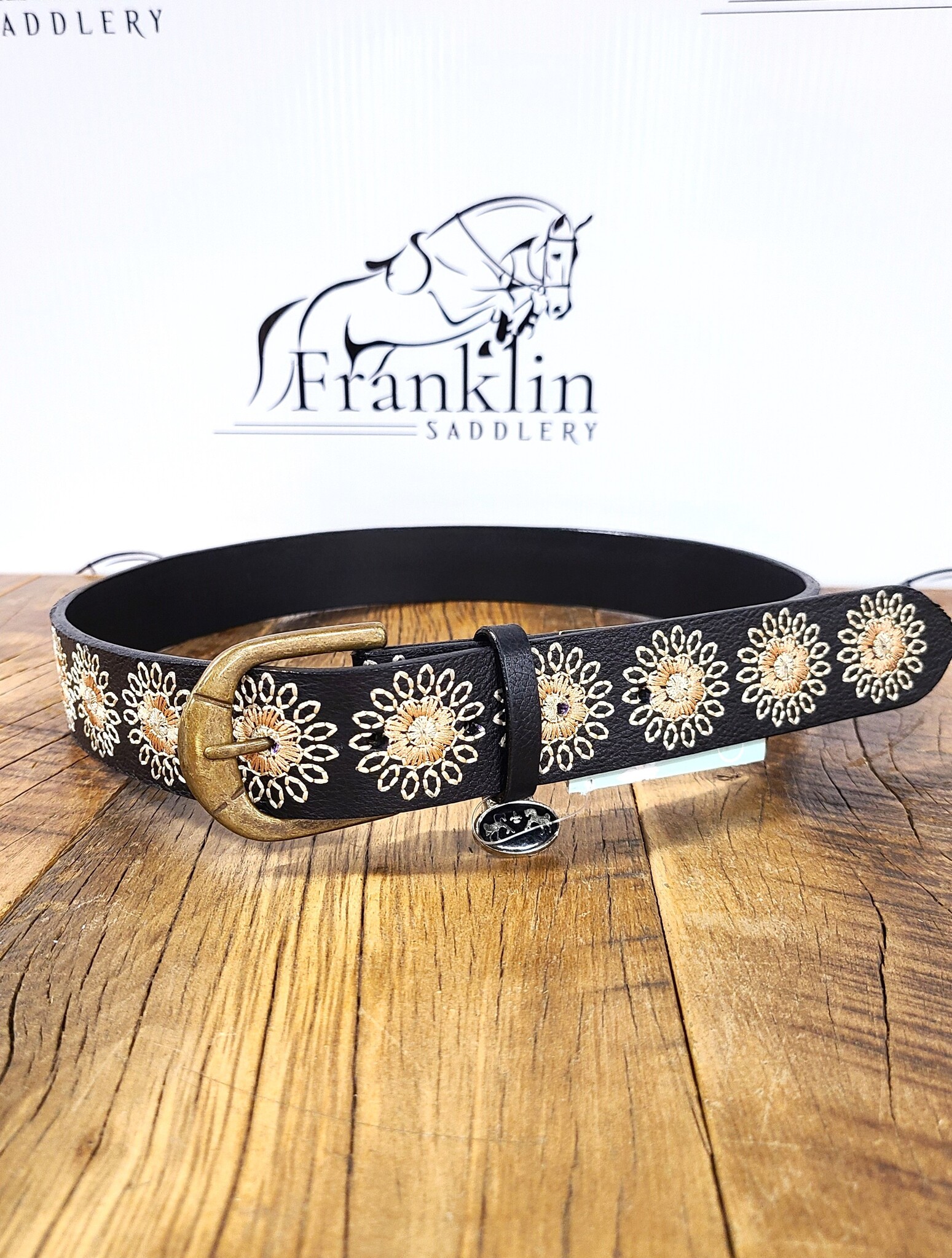 Equine Couture Marie Black Leather Belt Franklin Saddlery
