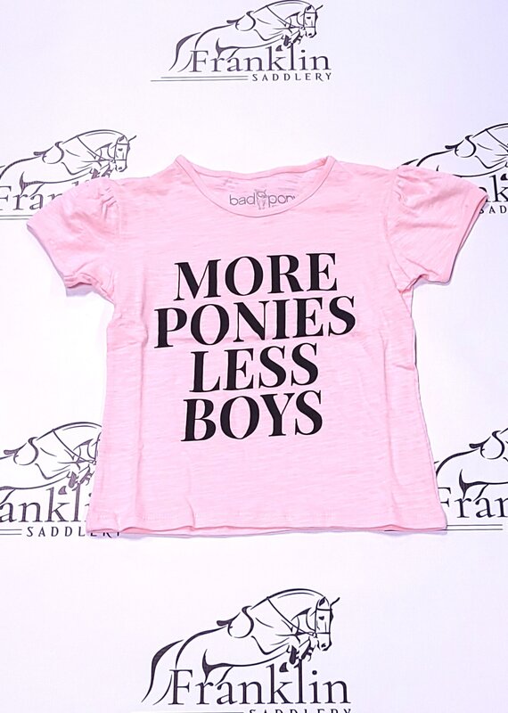 Bad Horse LA More Ponies Less Boys Girls Short Sleeve Blush