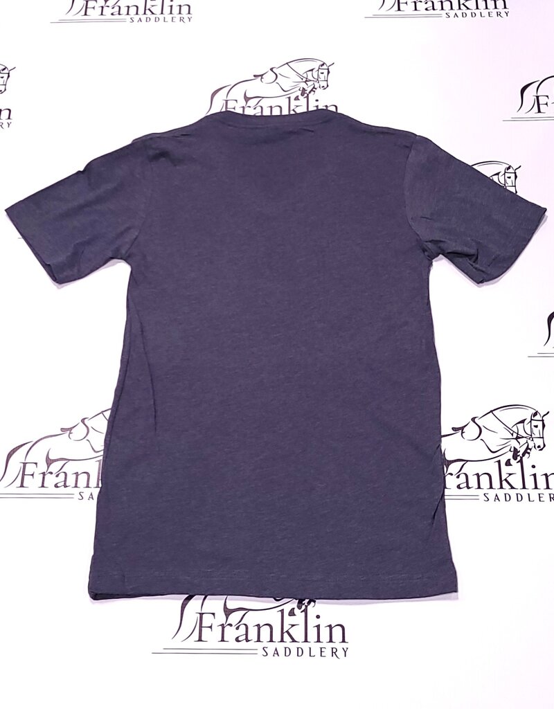 Equine & Design Champagne And Horses Women's Short Sleeve V-Neck Heather Navy