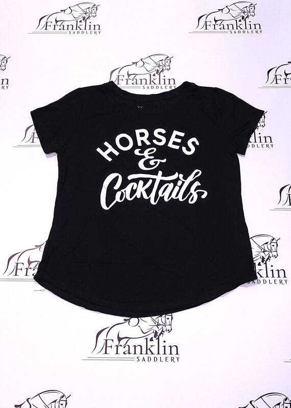 Bad Horse LA Bad Horse Ladies Horses And Cocktails Short Sleeve Black