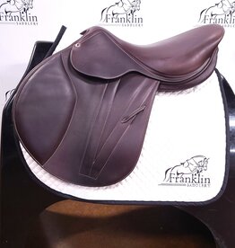 Butet Used Butet L 17" Seat 2.5 Flap X-wide Tree Cachou Wool Flocked Saddle Consignment #658