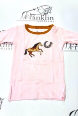 Leveret Leveret Girl's Two Piece PJ Set Pink Horses