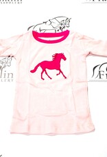 Leveret Leveret Girl's Two Piece PJ Set Pink Running Horses