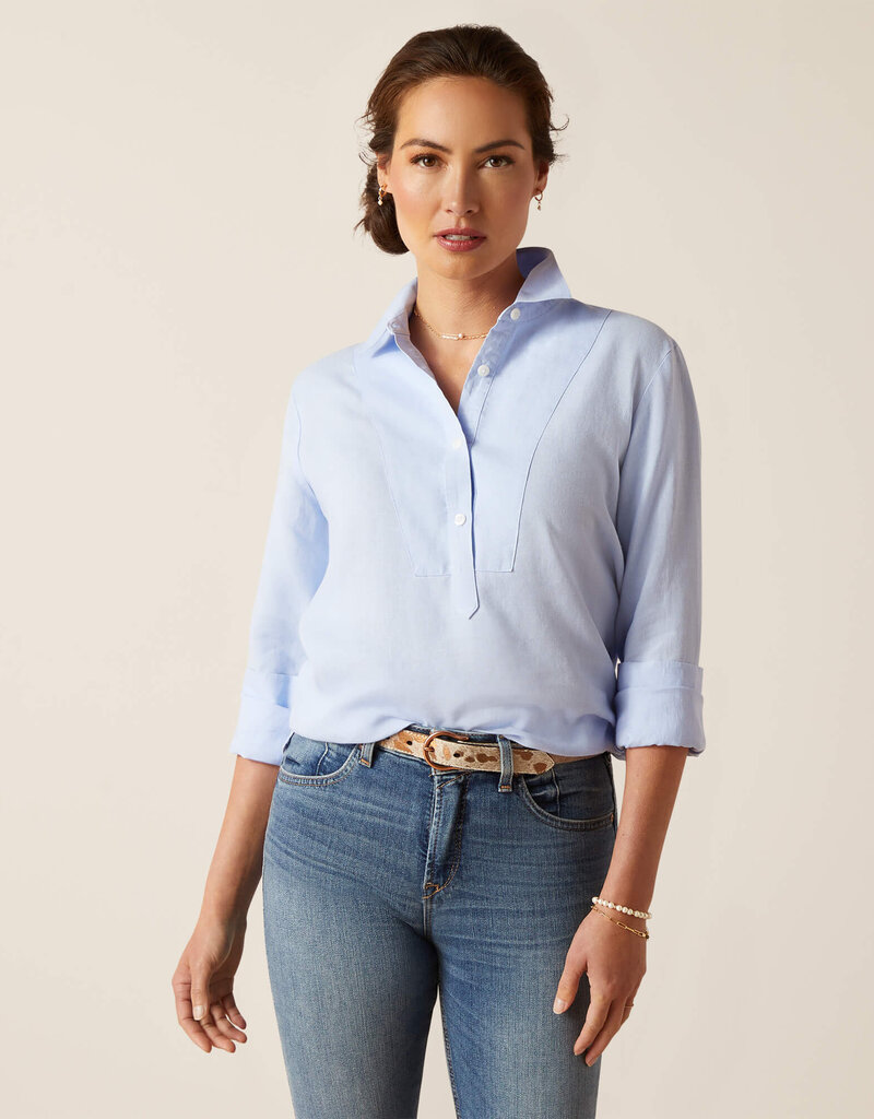 Ariat Ariat Women's Cazadero Long Sleeve Blouse Chambray Blue