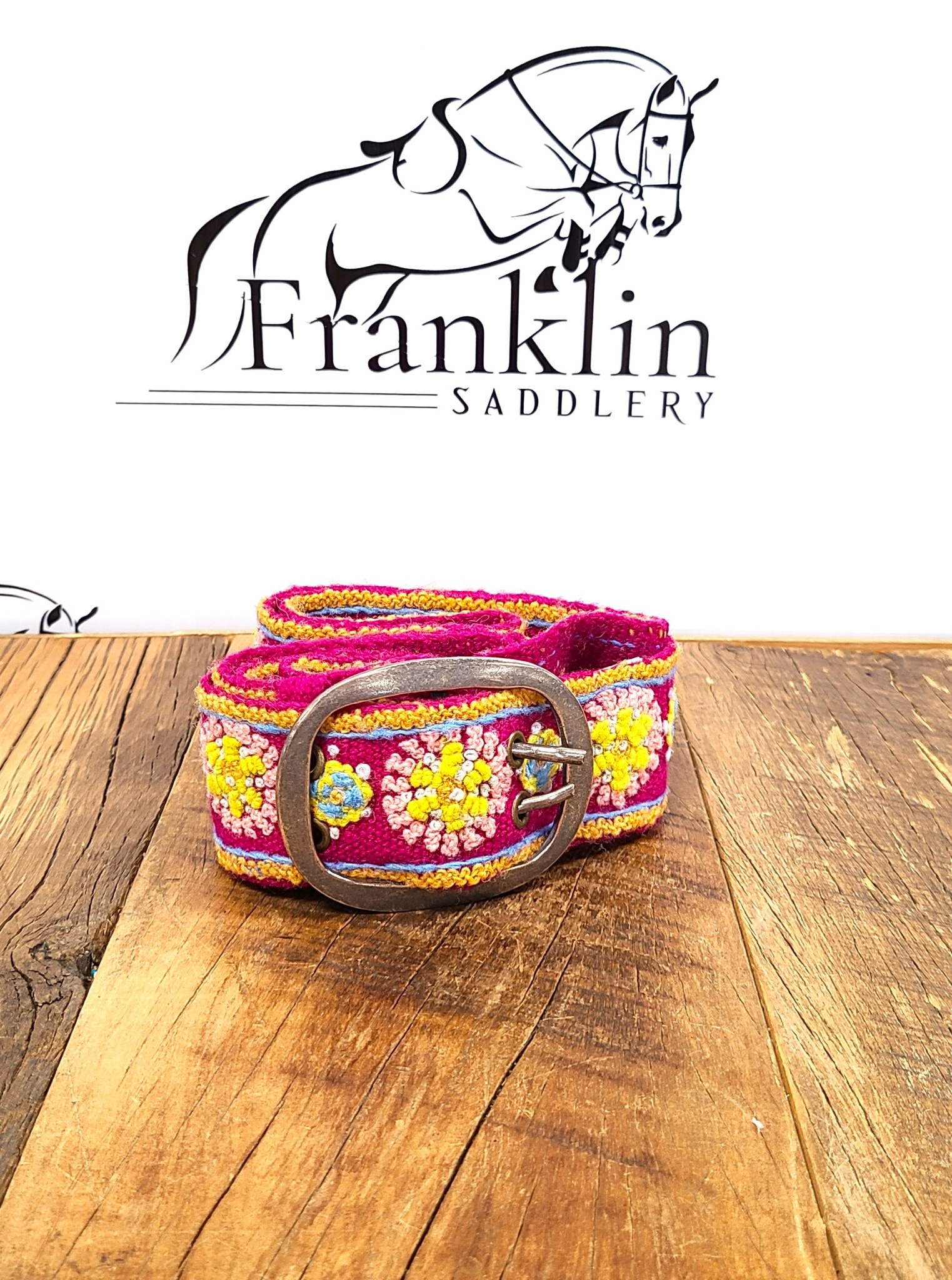 SUNDANCE X JENNY KRAUSS HAND WOVEN LOOMED COTTON BELT VINTAGE 2015 NEON PALLET Jenny Krauss | Beautifully Embroidered Accessories main image 4