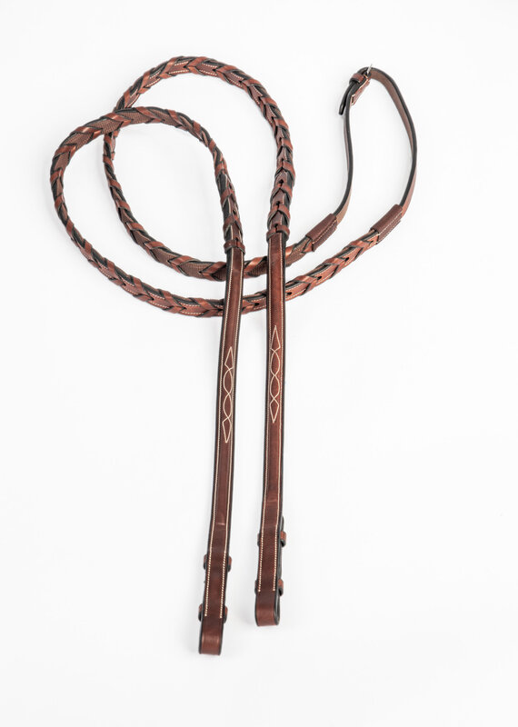 ADT ADT Tack Rubber Lined Fancy Laced Reins 54"