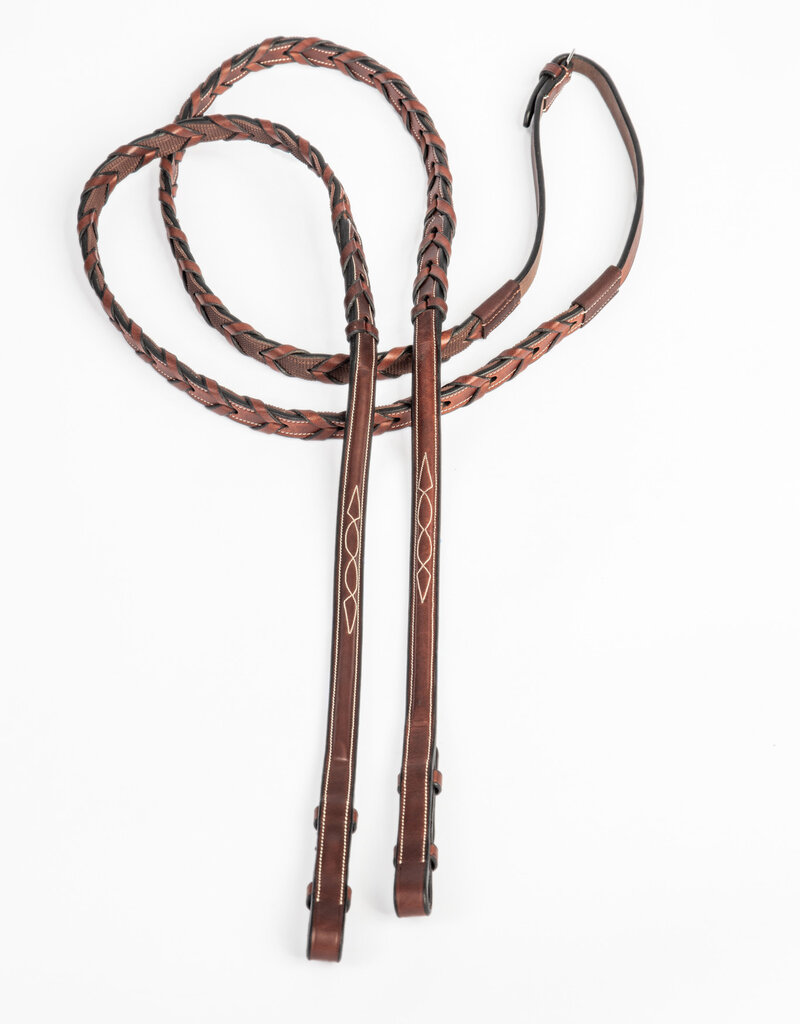 ADT Tack ADT Tack Rubber Lined Fancy Laced Reins 54"